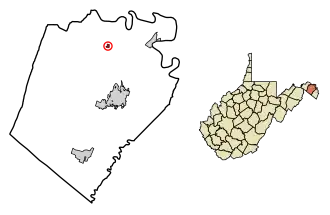 Location of Hedgesville in Berkeley County, West Virginia.