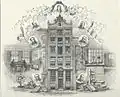 Johannes Muller's bibliopolium with cameo portraits of the men who worked there