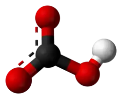 Ball and stick model of bicarbonate