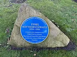 Haythornthwaite's blue plaque at Endcliffe Student Village