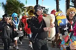 Bodega player during Carnaval Biarnés