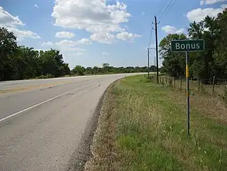 Bonus sign is on FM 102