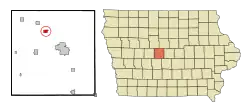 Location of Fraser, Iowa