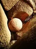 Natural granite ball (2–3&nbsp;ft in diameter) close to Renote Island