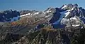 Brahma Peak (left) and Buck Mountain