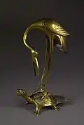 Brass Crane Perched on a Tortoise, c. 1800–1894, from the Oxford College Archive of Emory University