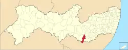 Location of Iati in Pernambuco