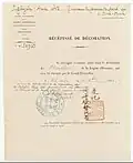 A Legion of Honour certificate issued in 1884 for Nguyễn Hữu Độ with the seal of the Tổng đốc of Hà Ninh (Hanoi and Ninh Bình).