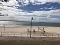 The beach during sunny breaks