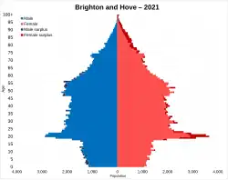 Image 16Population pyramid of Brighton and Hove in 2021 (from Brighton and Hove)