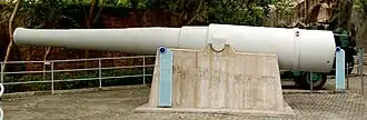 British 10 inch breech-loading gun, 1880s
