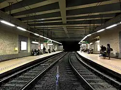Pre-renovation Tram 19 platforms looking south-west
