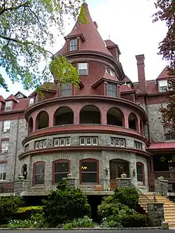 Bryn Mawr Hotel (1890–91) (now Baldwin School), Bryn Mawr, Pennsylvania.