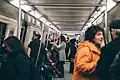Interior of a metro train