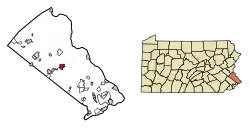 Location of Doylestown in Bucks County, Pennsylvania