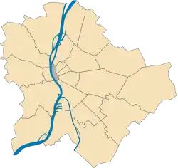 Location of District V in Budapest (shown in grey)