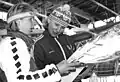 Dutch speed scater Christine Aaftink together with East German speed skater Angela Hauck during the 1989 ISU Speed Skating World Cup in the speed skating oval in 1989.