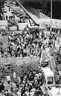 Demolition of the Berlin Wall at the junction with Ackerstraße in June 1990.