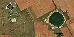 Sentinel-2 image with Syntas on the left and lake Bura on the right.