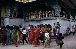 Hindu devotees entering the temple, 1993