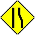 Road narrows on the right