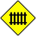 Railway crossing with barrier or gates