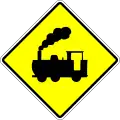Railway crossing without barrier or gates