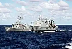 Image 67HMAS Success refuelling HMAS Canberra in 1988 (from History of the Royal Australian Navy)