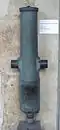 Rifled mountain cannon "Canon de montagne de 4 rayé modèle 1859". Caliber: 86&nbsp;mm (3.4&nbsp;in). Length: 0.82&nbsp;m (2&nbsp;ft 8&nbsp;in). Weight: 102&nbsp;kg (225&nbsp;lb). Ammunition: 4&nbsp;kg (8.8&nbsp;lb) shell. Captured in Marrakech (Morocco) in 1912.