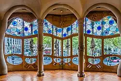Stained glass noblefloor of Casa Batlló