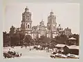 A photo of Cathedral of Mexico City. It is one of the largest cathedrals in Americas, built on the ruins of the Aztec main square.