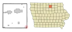 Location of Dougherty, Iowa