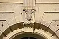 Detail of the front of the large stables.