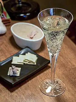 A glass of champagne