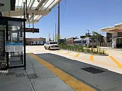 A bus rapid transit station with a loop