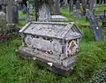 Unusual Victorian tiled chest monument