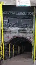 Stairway down into El Chiflón del Diablo.