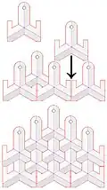 Scale armor with interlocking mountain-shaped pieces