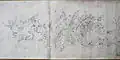 Panel from 3rd scroll with frogs and monkeys harrying an oxcart