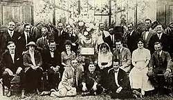 Group photograph of Al Christie company members with Betty Compson at center left