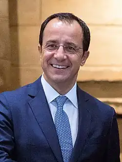 President Nikos Christodoulides, former Spokesman of Anastasiades' Government (2014–2018) and Minister of Foreign Affairs (2018–2022), and Independent President of Cyprus (2023–present)