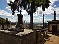 View of the Chaîne des Puys from the cemetery.