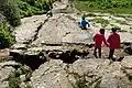 Clifton Rock Slide on the Slidey Rock by the Clifton Suspension Bridge in Bristol.