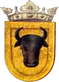 Coat of arms of Moldavia from "Stemmatographia". 1702