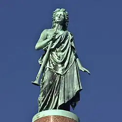 Angel of the Resurrection (1864) atop Colt Monument, Cedar Hill Cemetery, Hartford, Connecticut.