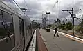 North-west bound view from Platform 2 with a Comeng train at Platform 2 on a Sunbury bound service, December 2013