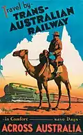 Poster advertising the Trans-Australian about 1940