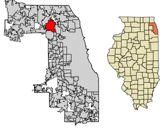 Location of Des Plaines in Cook County, Illinois