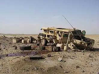 Cougar hit by 300–500&nbsp;lb (140–230&nbsp;kg) IED attack, all crew survived
