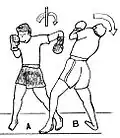Left hook in medium range